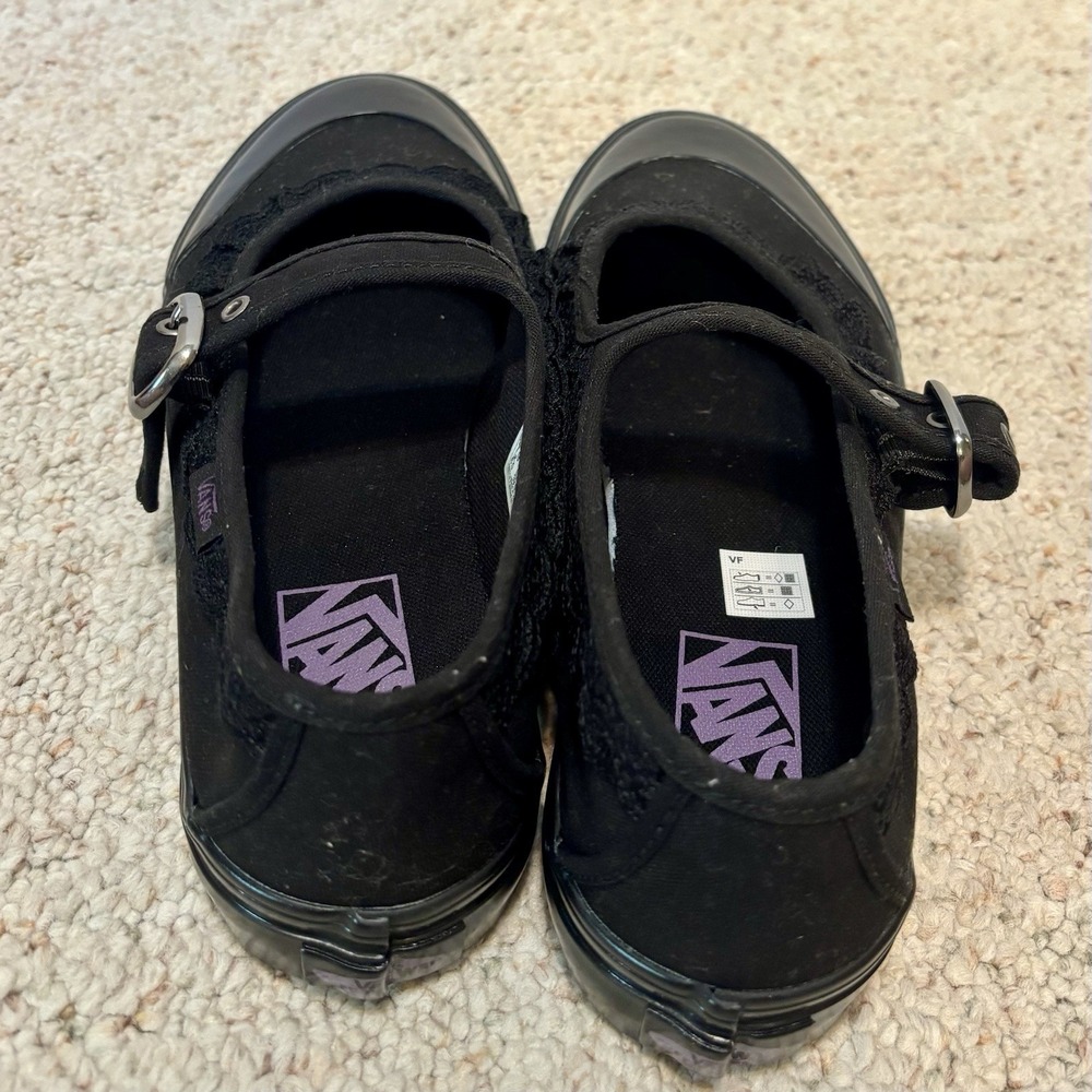Vans Mary Jane in the Shadows Black w Lace Accent Sz 8.5 Goth Dark Academia NEW - Picture 8 of 9